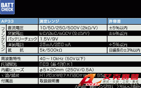 AP33指針式萬(wàn)用表|日本三和Sanwa模擬式萬(wàn)用表AP-33